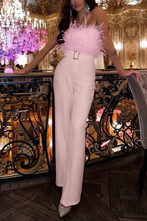 Feather Sexy Off Shoulder Jumpsuit