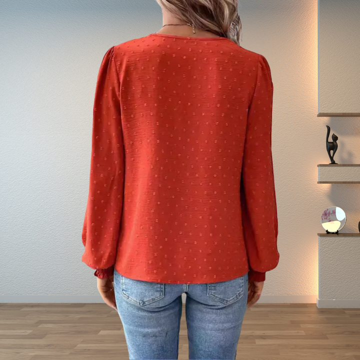 Elegant Lace Detail Knit Blouse