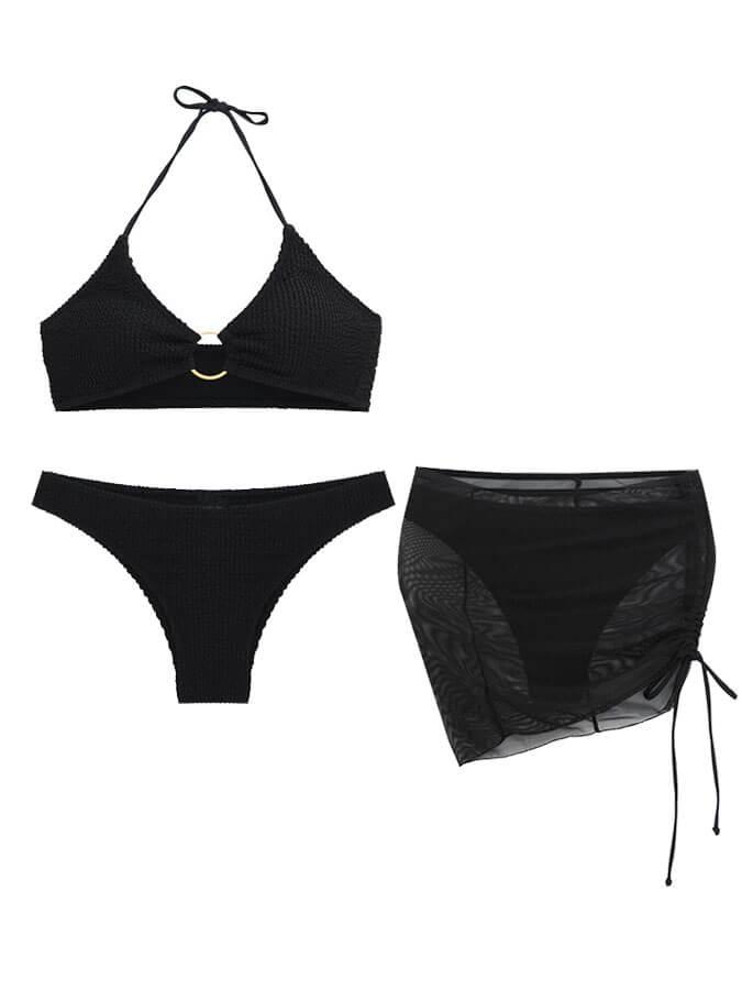 Solid Color Sexy Halterneck Bikini