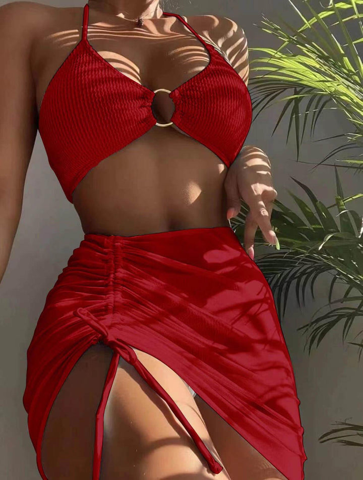 Solid Color Sexy Halterneck Bikini
