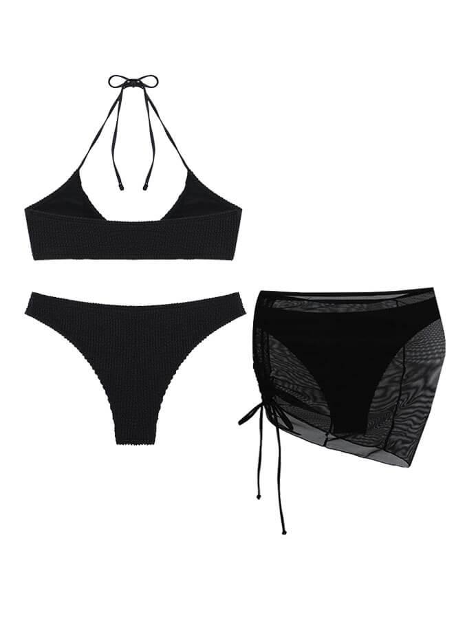 Solid Color Sexy Halterneck Bikini